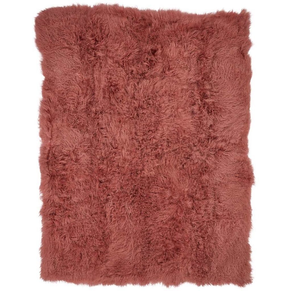 Plaid van Curly Schapenvacht | 140x180 cm Oudroze