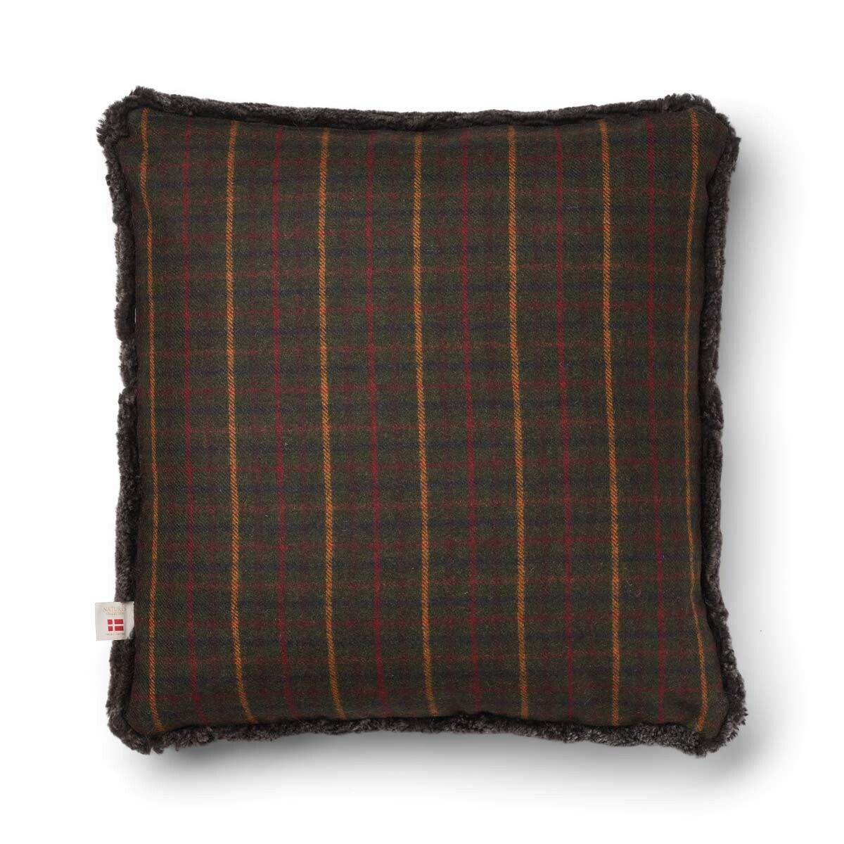 Eenzijdig Schapenvacht Kussen | KW | 52x52 cm | 34x52 cm Kilberry Fir-Donkergroen/Cappuccino