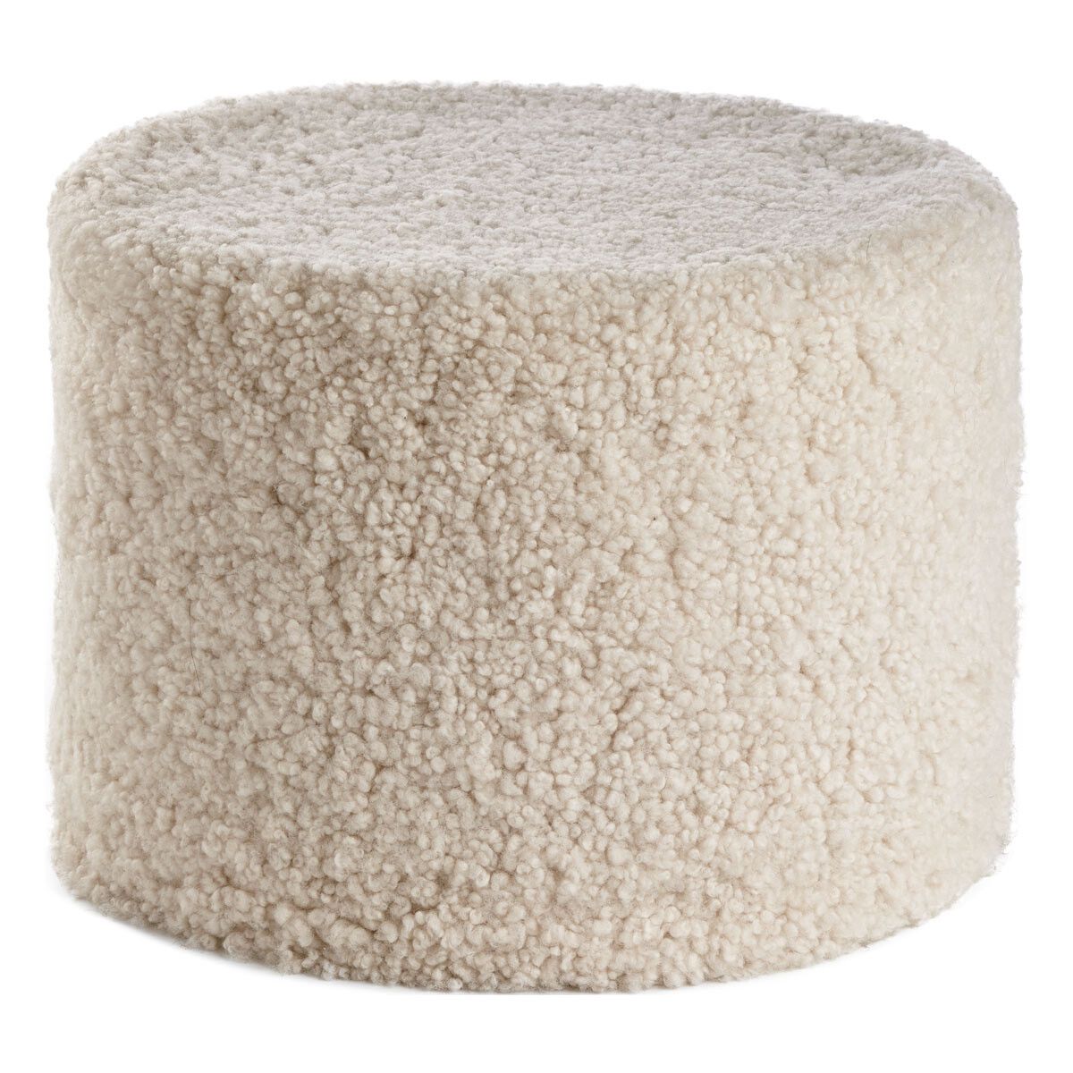 Kortharige Curly Schapenvacht Poef