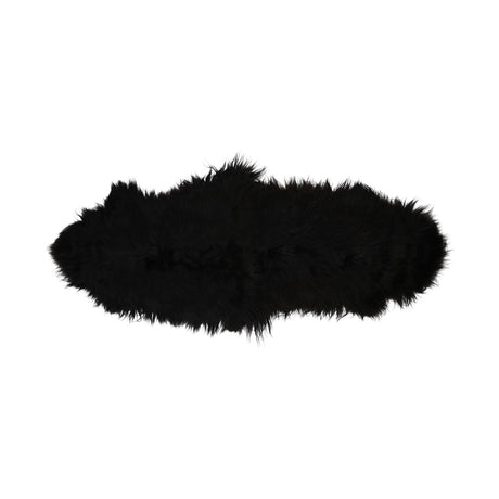 Dubbele IJslandse Schapenvacht | Natuurlijke kleuren | Langharig | 160 cm Natuurlijk Zwart