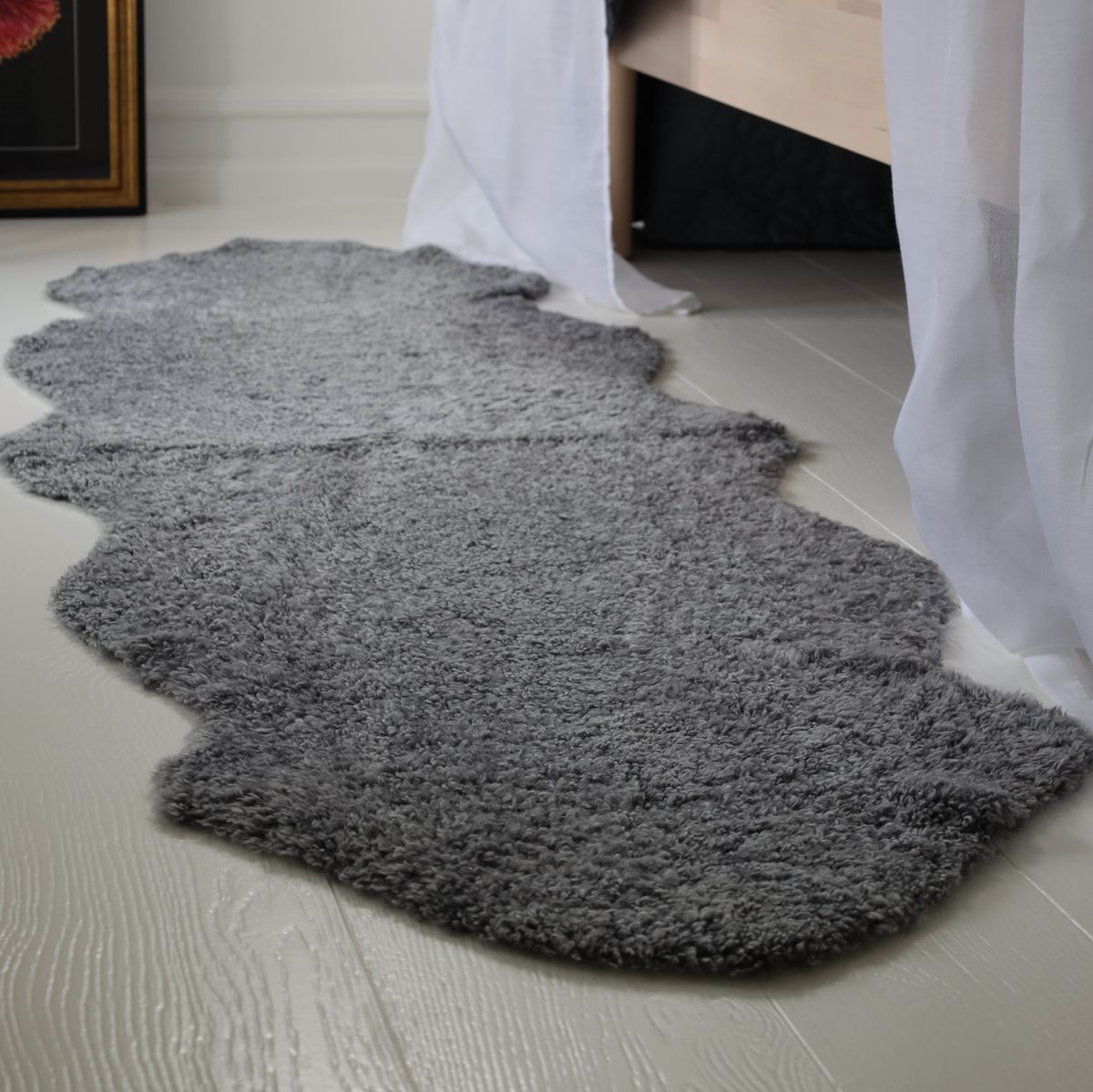 Premium | Dubbele Nieuw- Zeelandse schapenvacht | Kortharig | 180 cm Antraciet Grijs