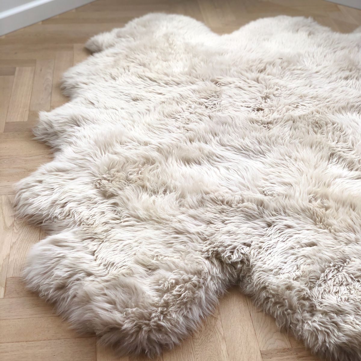 Nieuw- Zeelandse schapenvacht | Langharig | Zesdubbel Kleed 180x162 cm Zwart