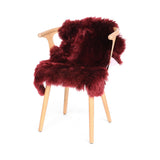 Merino Schapenvacht | Nieuw- Zeeland | Langharig | 100 cm Burgundy