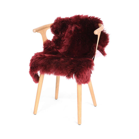 Merino Schapenvacht | Nieuw- Zeeland | Langharig | 100 cm Burgundy