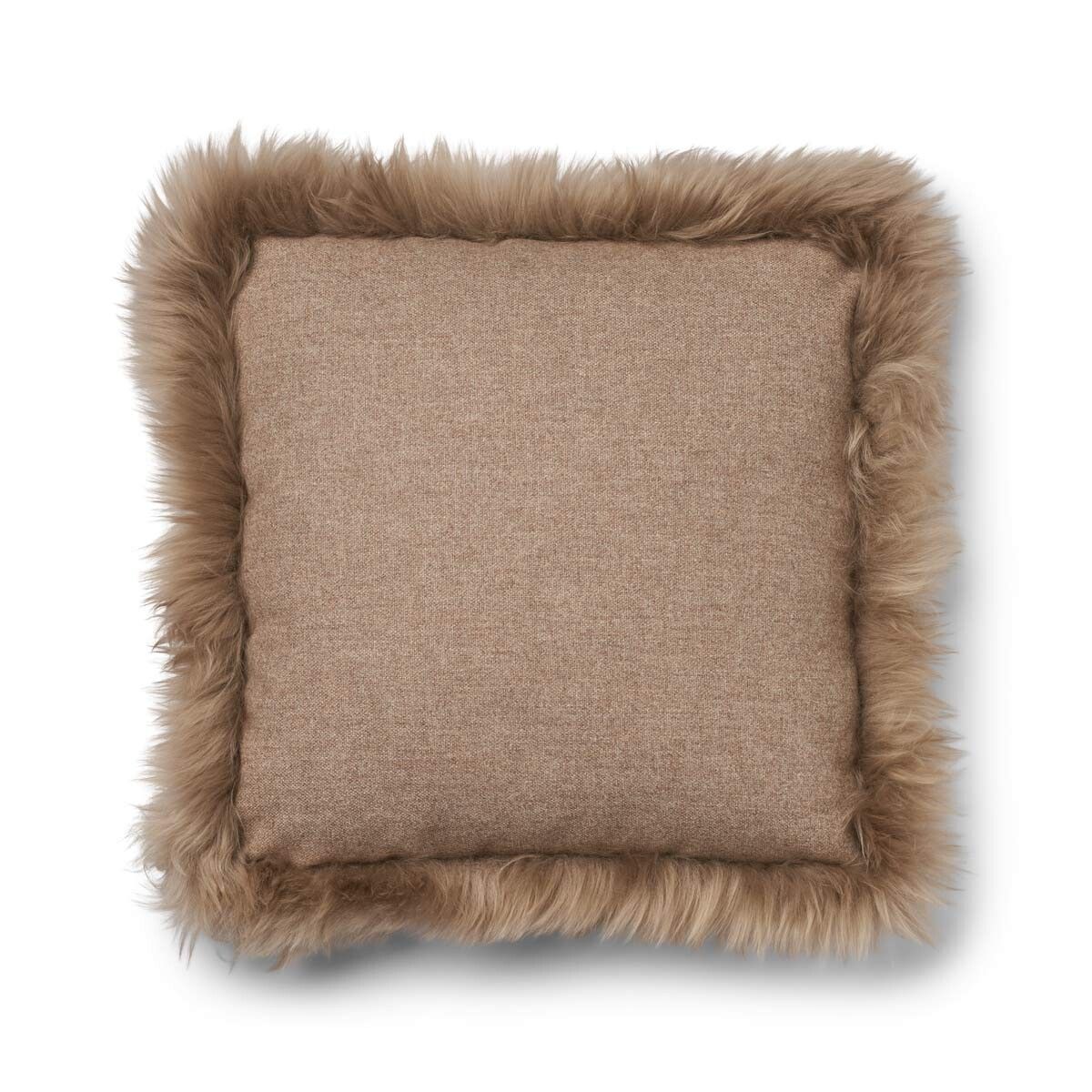 Wollen Kussen | LW rand | 52x52 cm | 34x52 cm Beige/Taupe