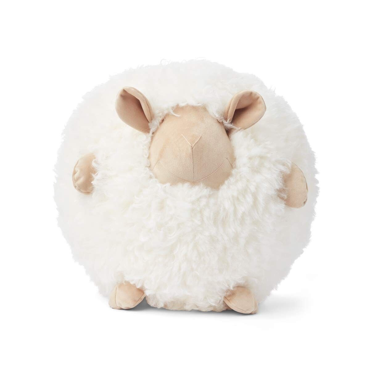 Schattig Schapen Kussen | Ø28 cm Beige/Wit