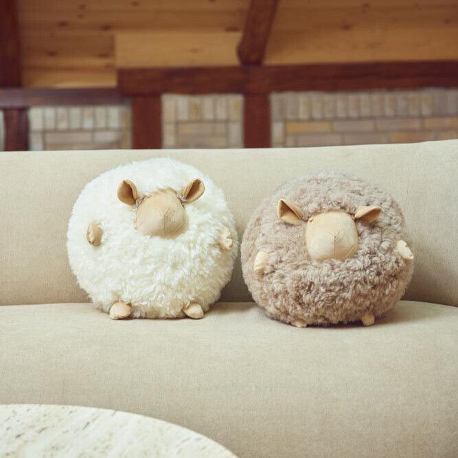 Schattig Schapen Kussen | Ø20 cm | Ø26 cm | Ø34 cm Beige/Wit