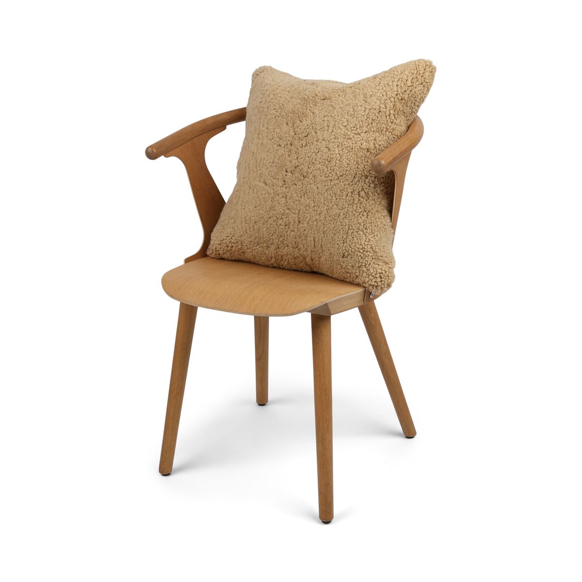 Schapenvacht Kussen | Kortharig | Nieuw- Zeeland | 50x50 cm Honing