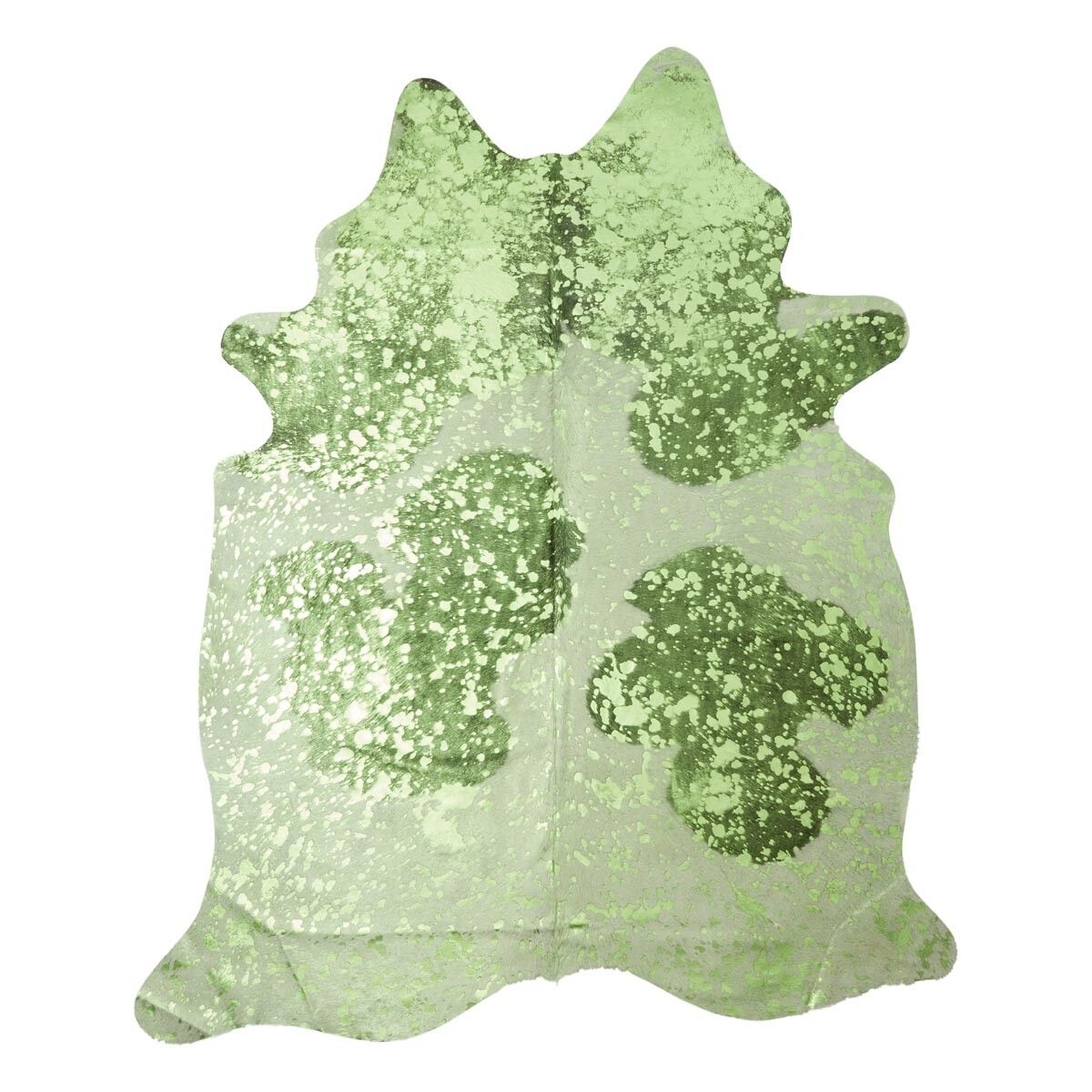 Koeienhuid Vloerkleed | Glanzend Groen | 3,4 m²