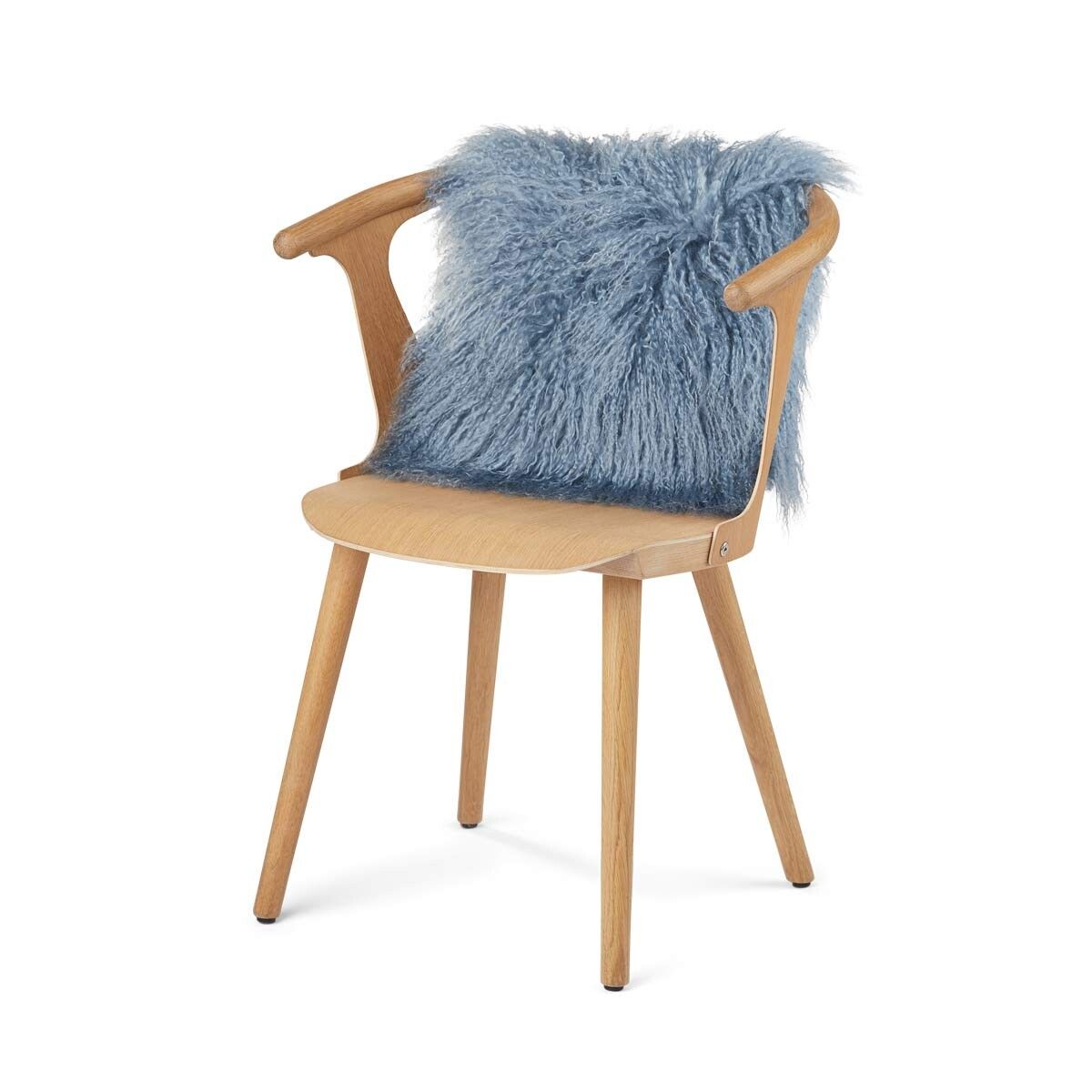 Curly Schapenvacht Kussen | Dubbelzijdig | 56x56 cm | 40x40 cm Hemel Grijs