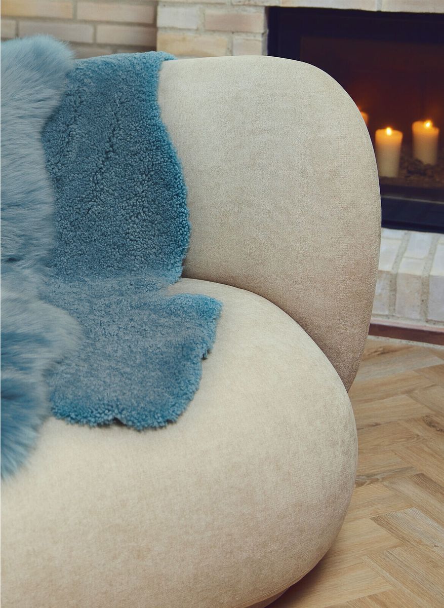 Nieuw-Zeelandse schapenvacht | Curly Kortharig | 100 cm Rook Blauw