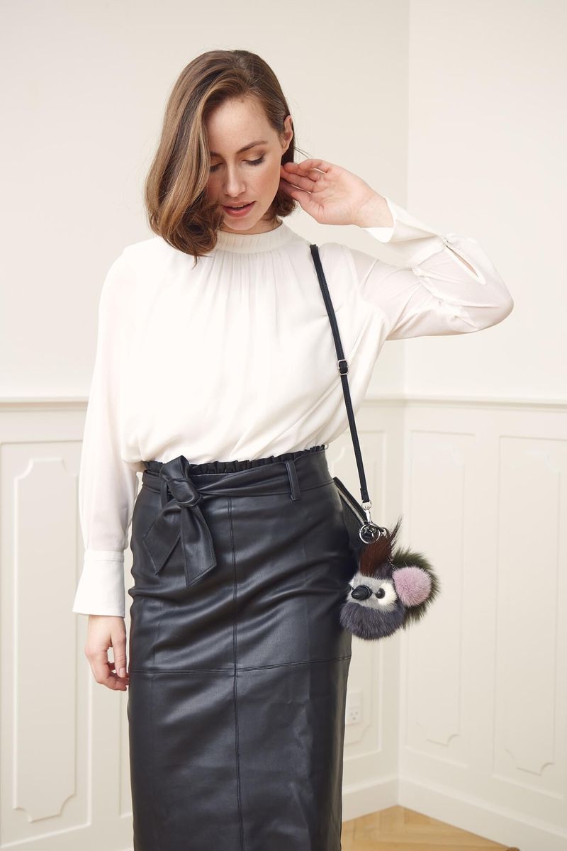 Pompon Sleutelhanger Licht Paars