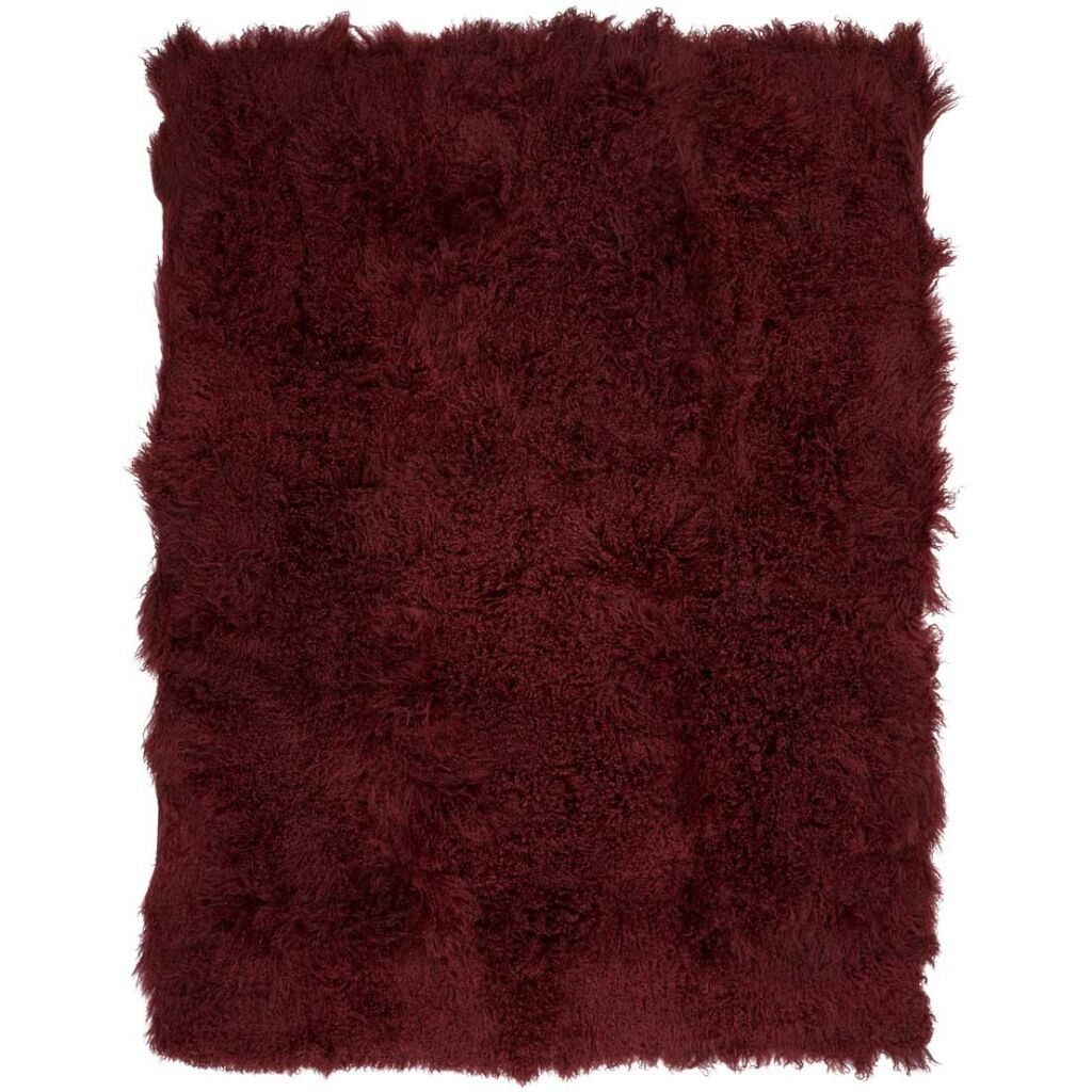 Plaid van Curly Schapenvacht | 140x180 cm Burgundy