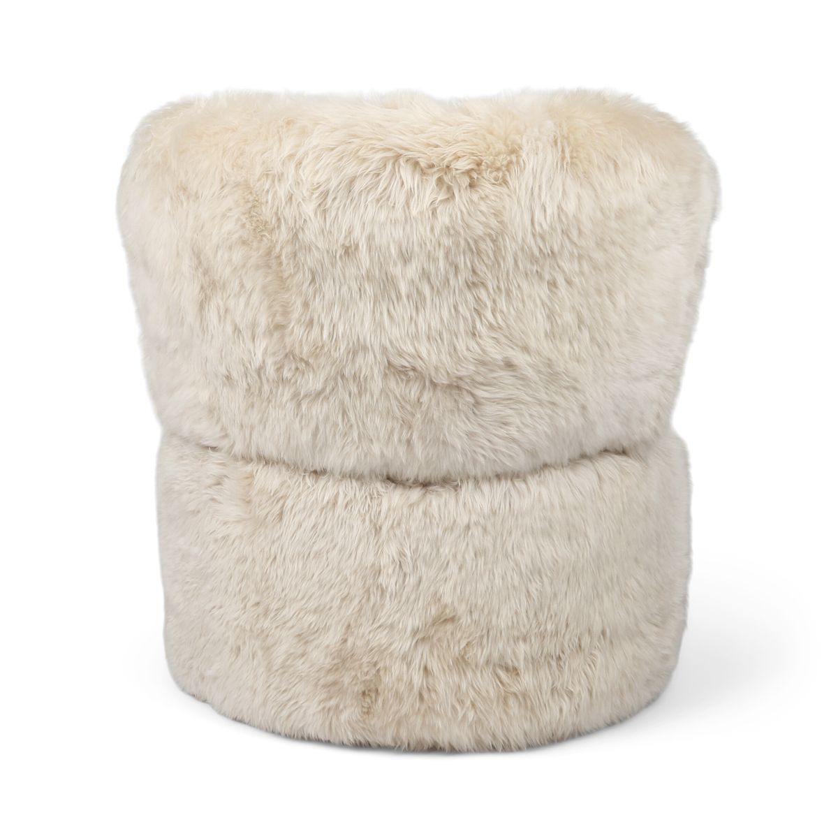 Ethan Puffy Loungestoel | Langharige Schapenvacht Linnen