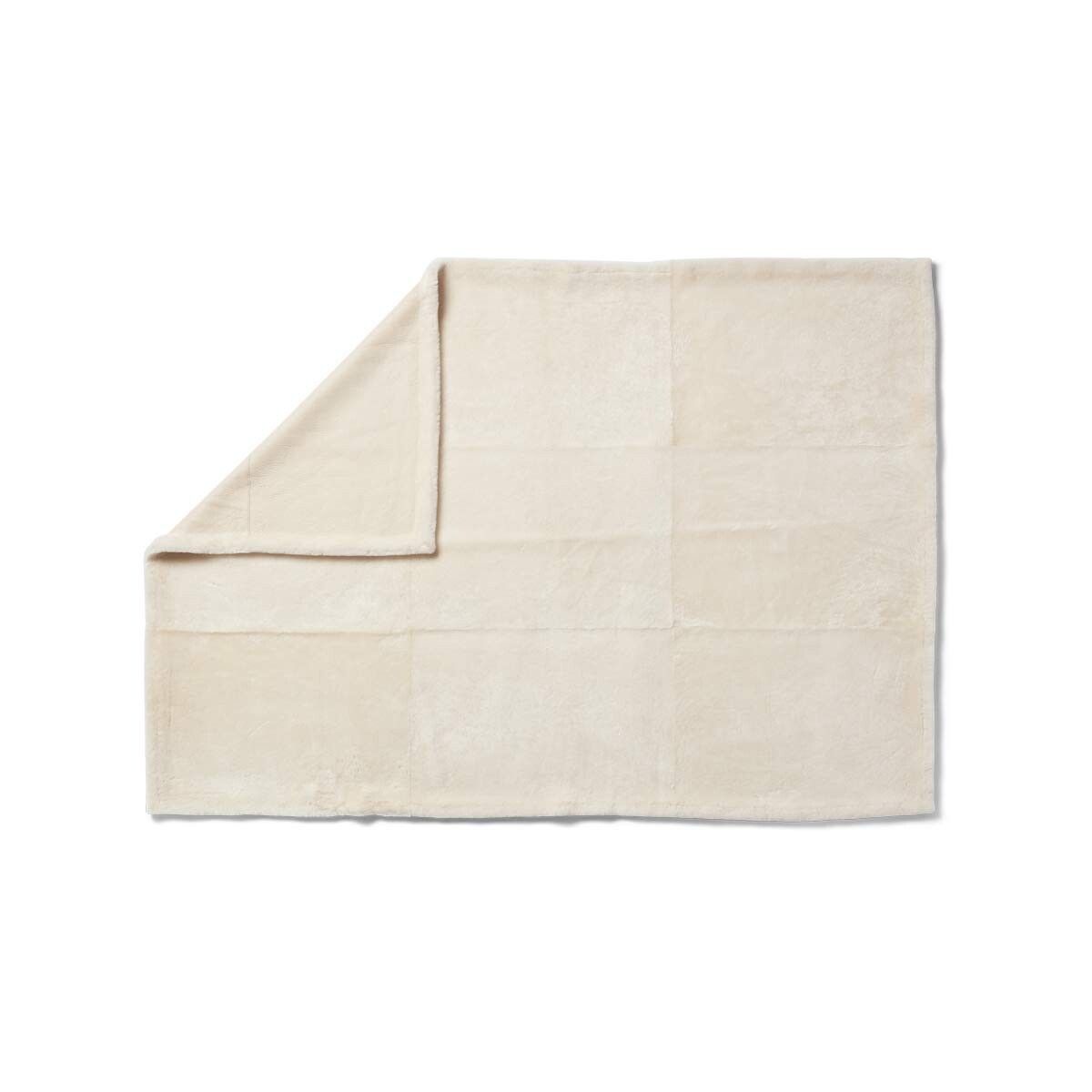 Angelina Plaid | Tweezijdige Schapenvacht | Korte Wol Beige