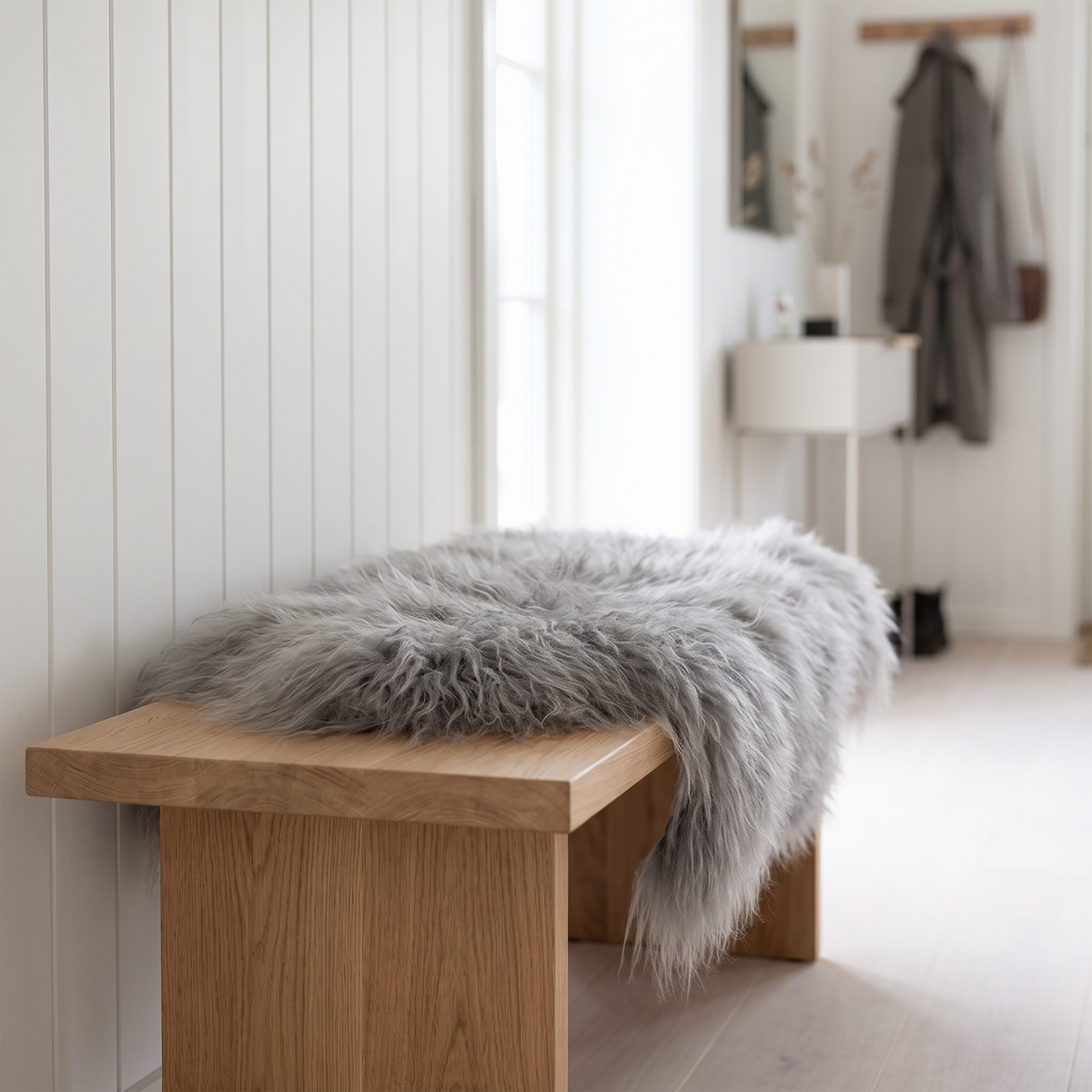  IJslandse schapenvacht | Gekleurd | 90 + cm Zilver