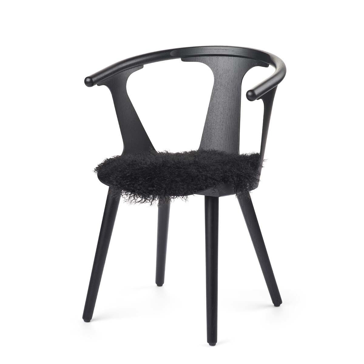 Curly Schapenvacht Stoel Cover | Ø38 cm Zwart