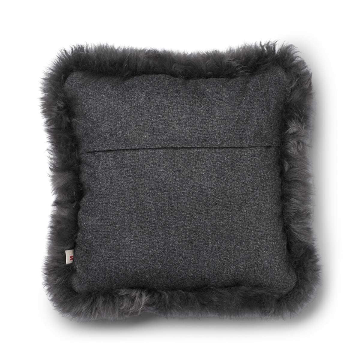 Wollen Kussen | LW rand | 52x52 cm | 34x52 cm Rots/Staal