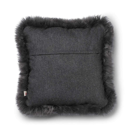 Wollen Kussen | LW rand | 52x52 cm | 34x52 cm Rots/Staal