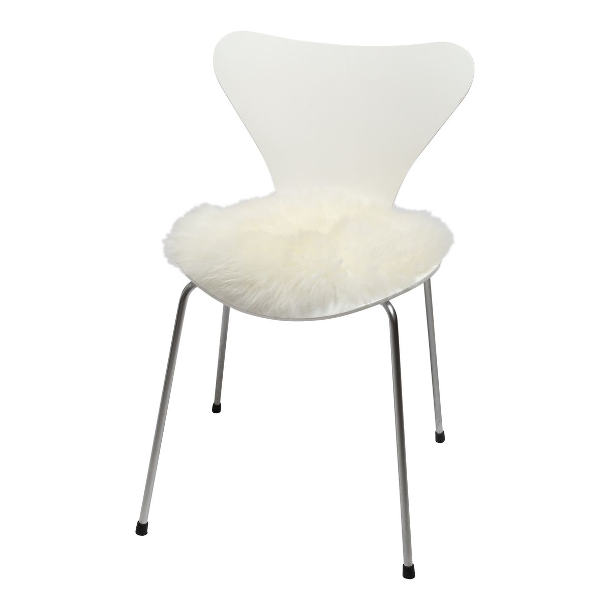 Langharige Schapenvacht Stoel Cover 2 Pack | Ø35 cm Ivoor