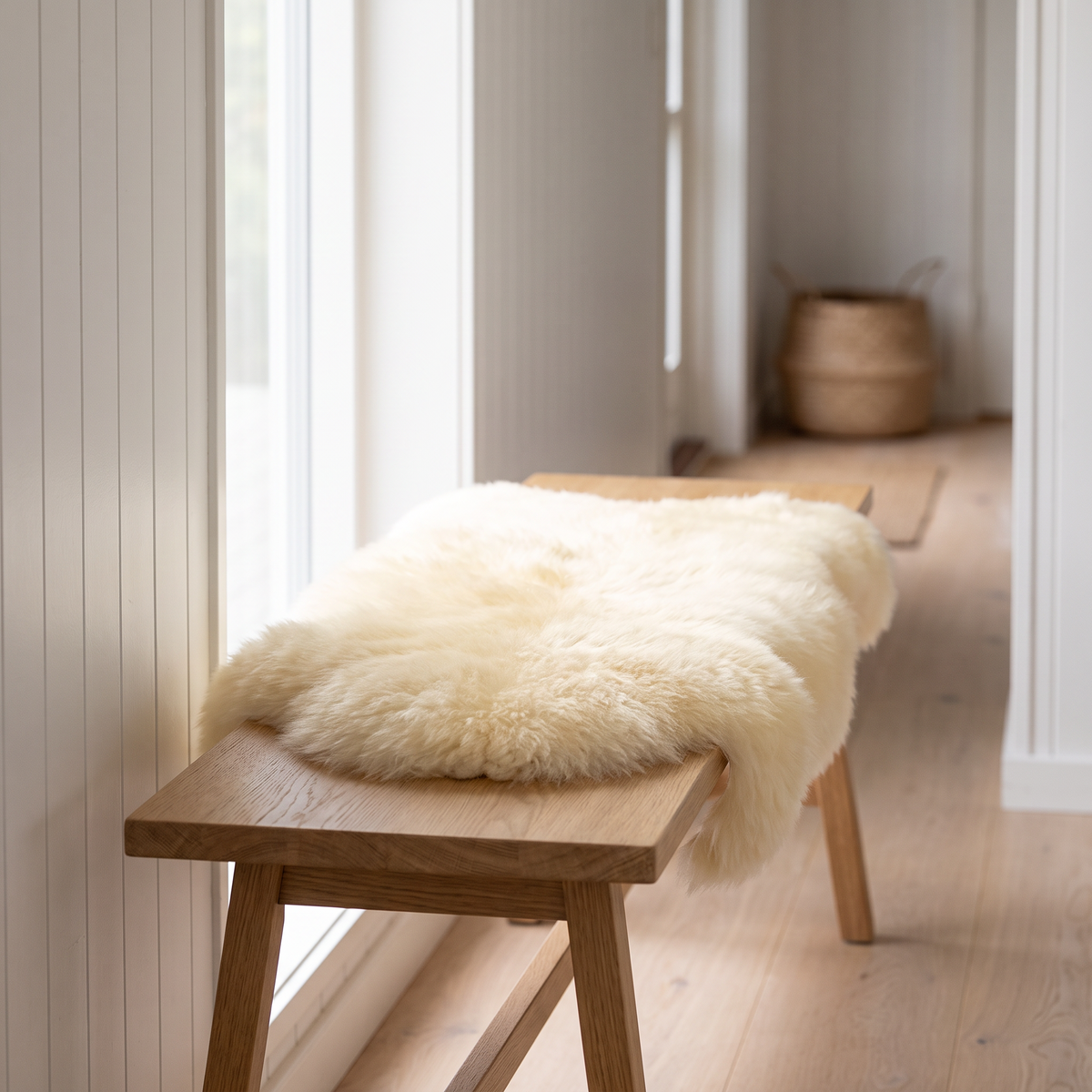 Nieuw-Zeelandse schapenvacht | 70+ cm Ivoor
