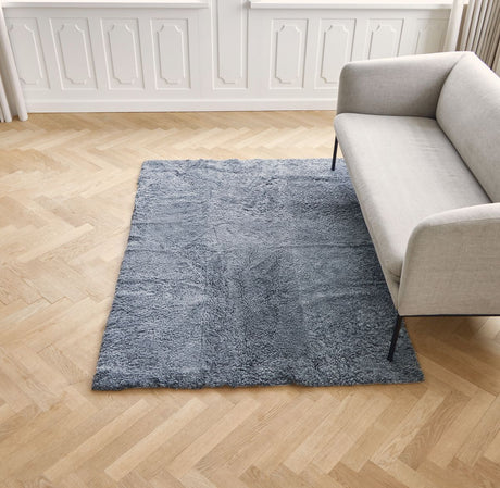 Kortharig Curly Schapenvacht Design Kleed Antraciet Grijs
