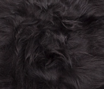 Bank met IJslandse schapenvacht | Eiken poten | 140x35x45 cm Natuurlijk Zwart