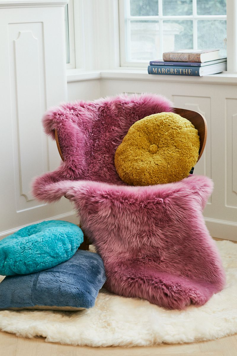 Langharig Schapenvacht Design Vloerkleed | Ø180 cm | Ø250 cm Ivoor