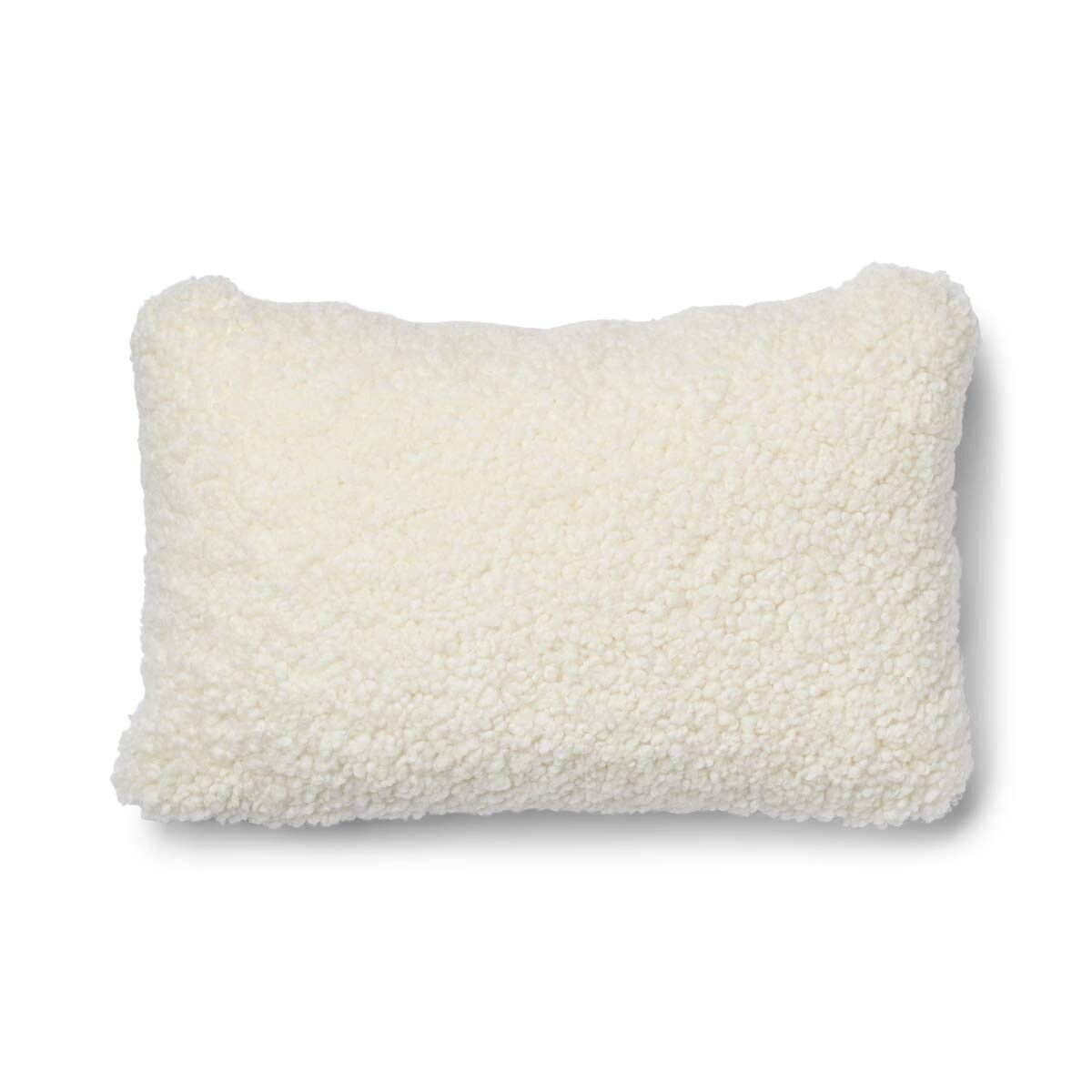 Eenzijdig Schapenvacht Kussen | KW | 52x52 cm | 34x52 cm Havermout beige/ivoor