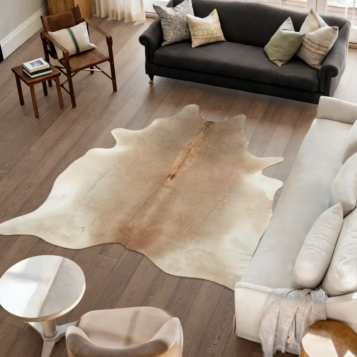 Koeienhuid Vloerkleed | Grijs Beige | 3,79 m²
