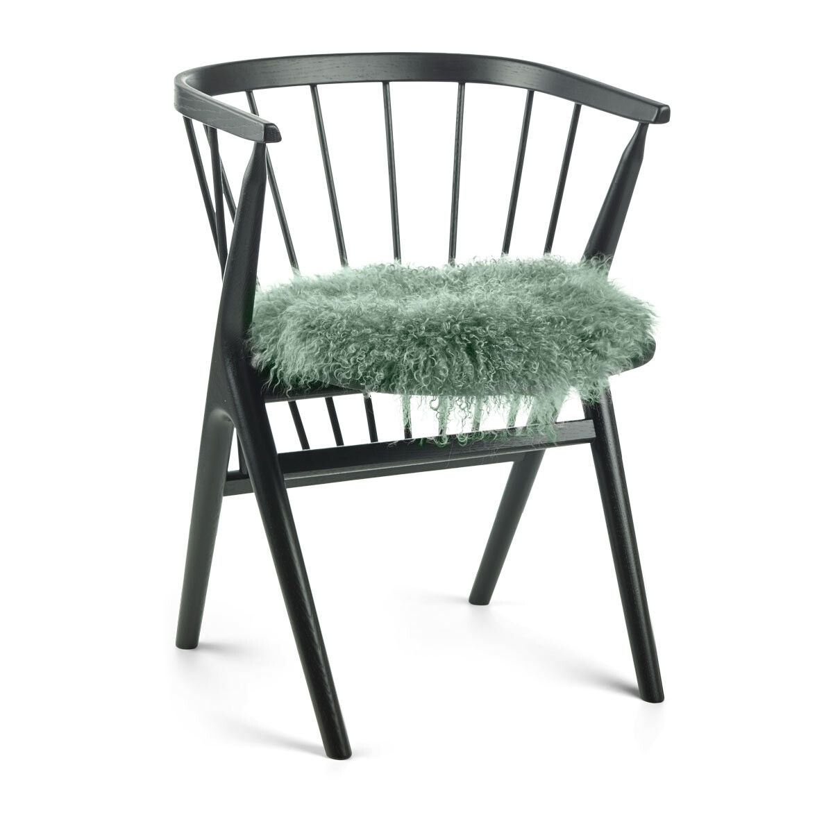 Curly Schapenvacht Stoel Cover | Ø38 cm Mint Groen