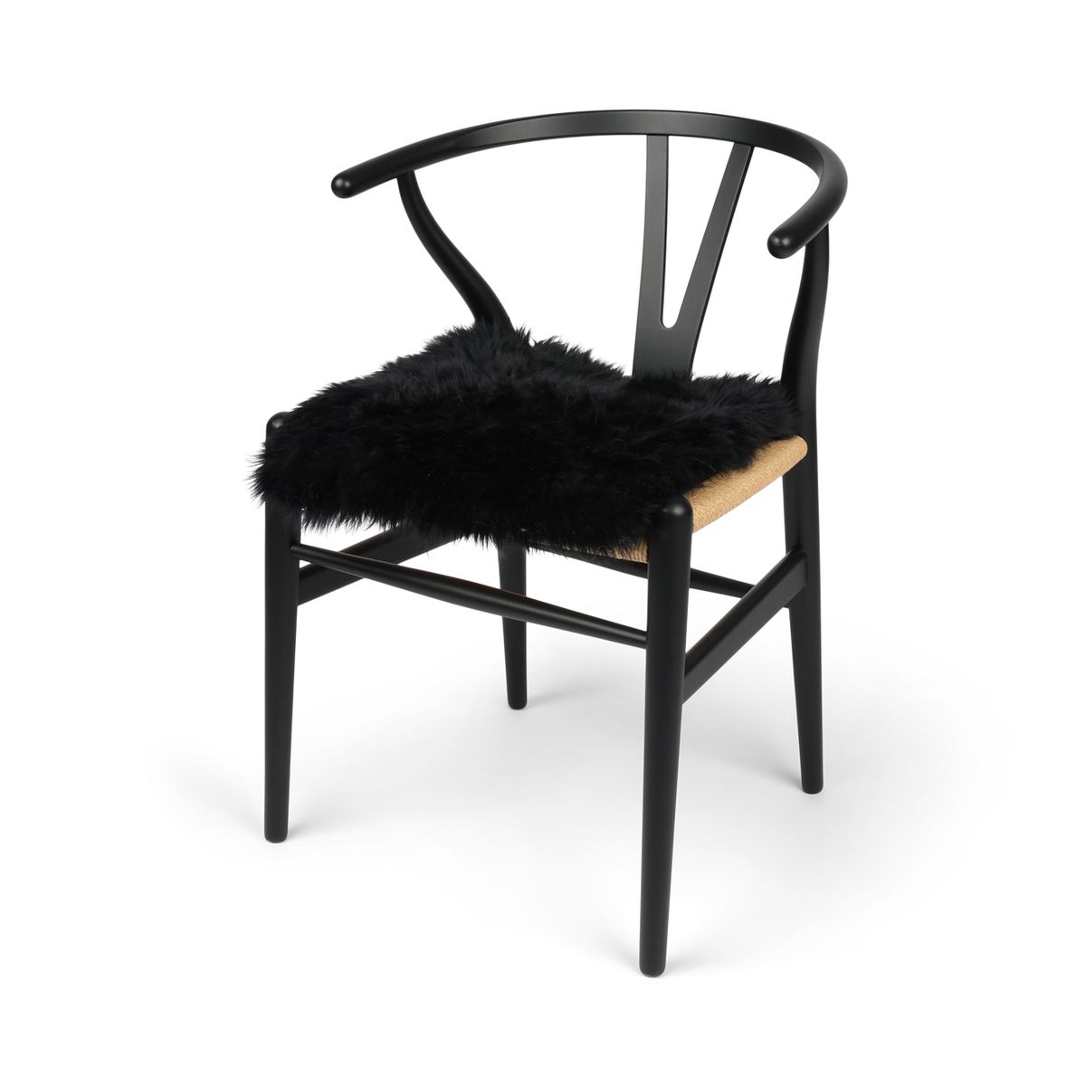 Stoel Cover | Met Backing | Langharig | Nieuw- Zeeland | 40x40m cm Zwart