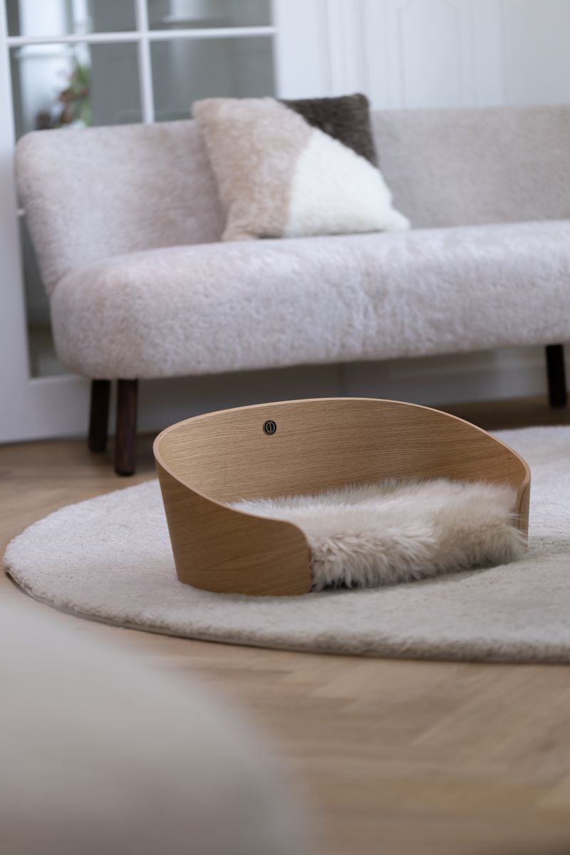 Kortharig Curly Schapenvacht Design Kleed | Ø140 cm Parelgrijs