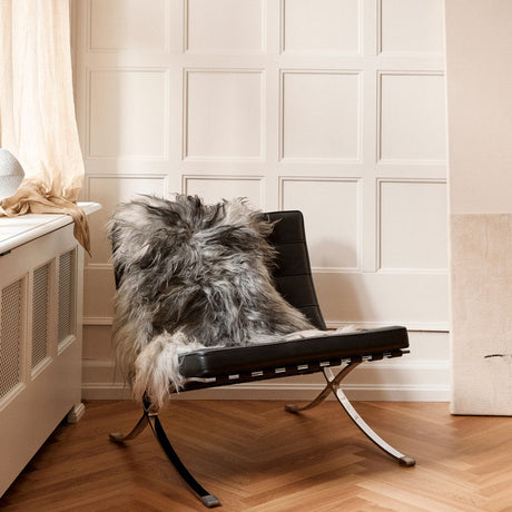 IJslandse Schapenvacht | Langharig | 100-120 cm Natuurlijk Grijs