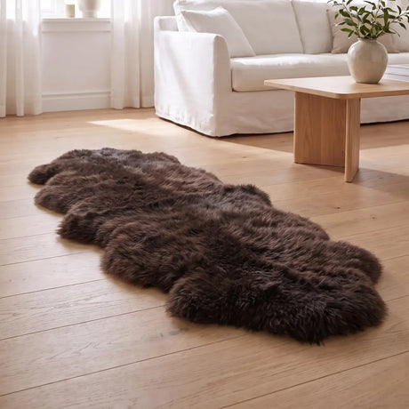 Merino Dubbele Schapenvacht | Langharig | 170x60 cm Chocolade