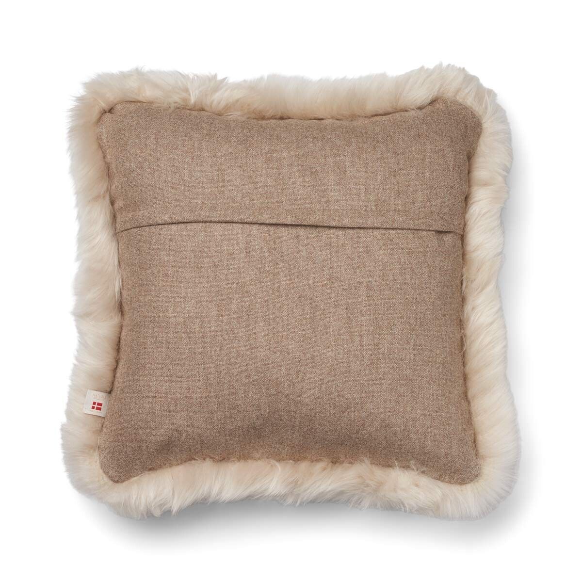 Wollen Kussen | LW rand | 52x52 cm | 34x52 cm Beige/Linnen
