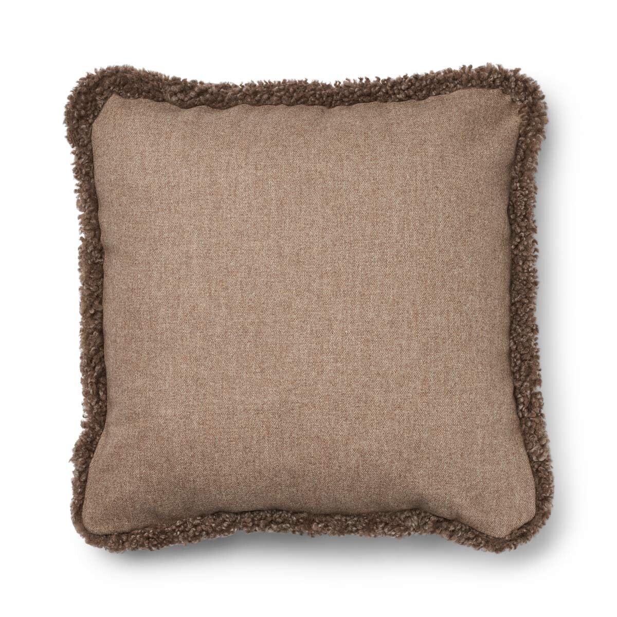 Kortharig Schapenvacht Kussen | KW rand | 52x52 cm | 34x52 cm Beige/Taupe