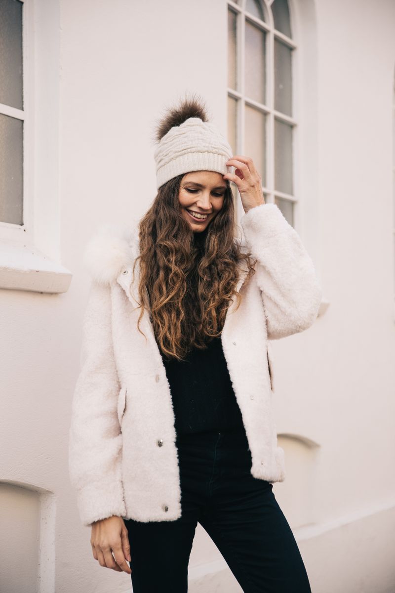 Sidse Beanie Licht Beige/Mokka