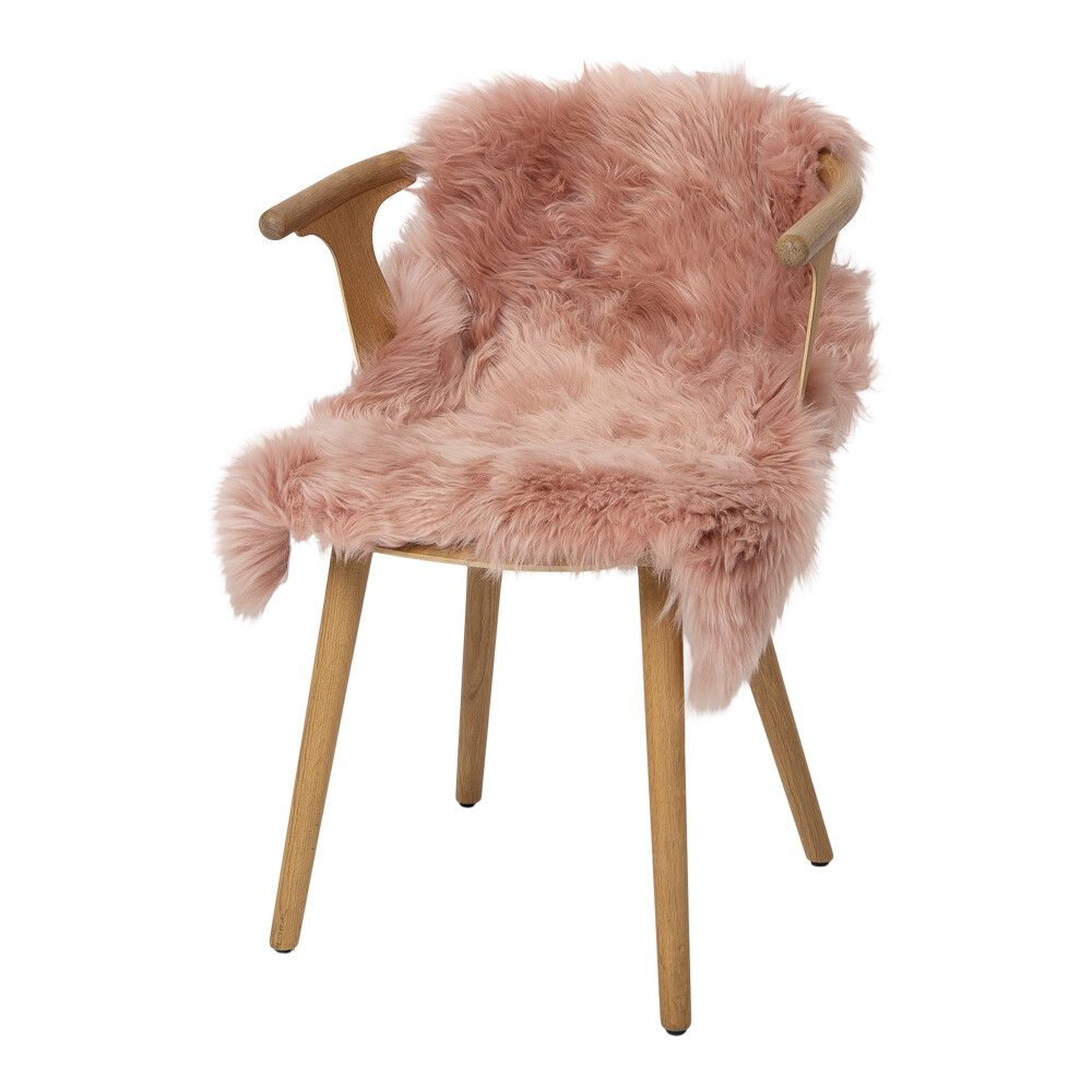 Merino Schapenvacht | Nieuw- Zeeland | Langharig | 100 cm Roze