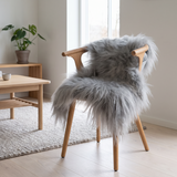  IJslandse schapenvacht | Gekleurd | 90 + cm Zilver
