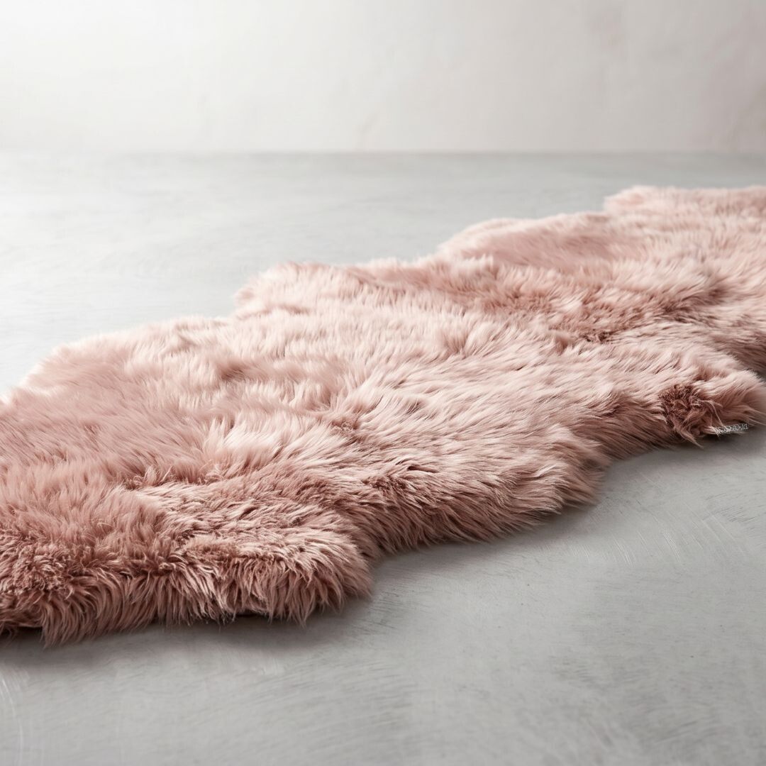 Merino Dubbele Schapenvacht | Langharig | 170x60 cm Roze