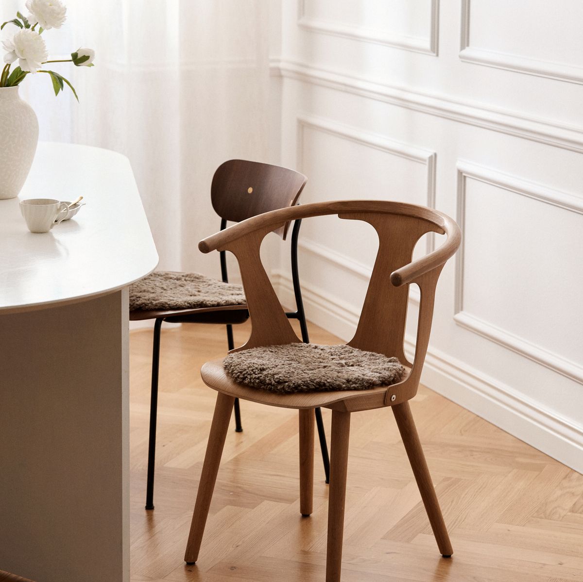 Schapenvacht Stoel Cover | Kortharig | Ø34 cm Sahara