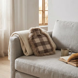 Schapenvacht en Wol Kruik | 36x27 cm Lindsay Tartan / Ivoorwit