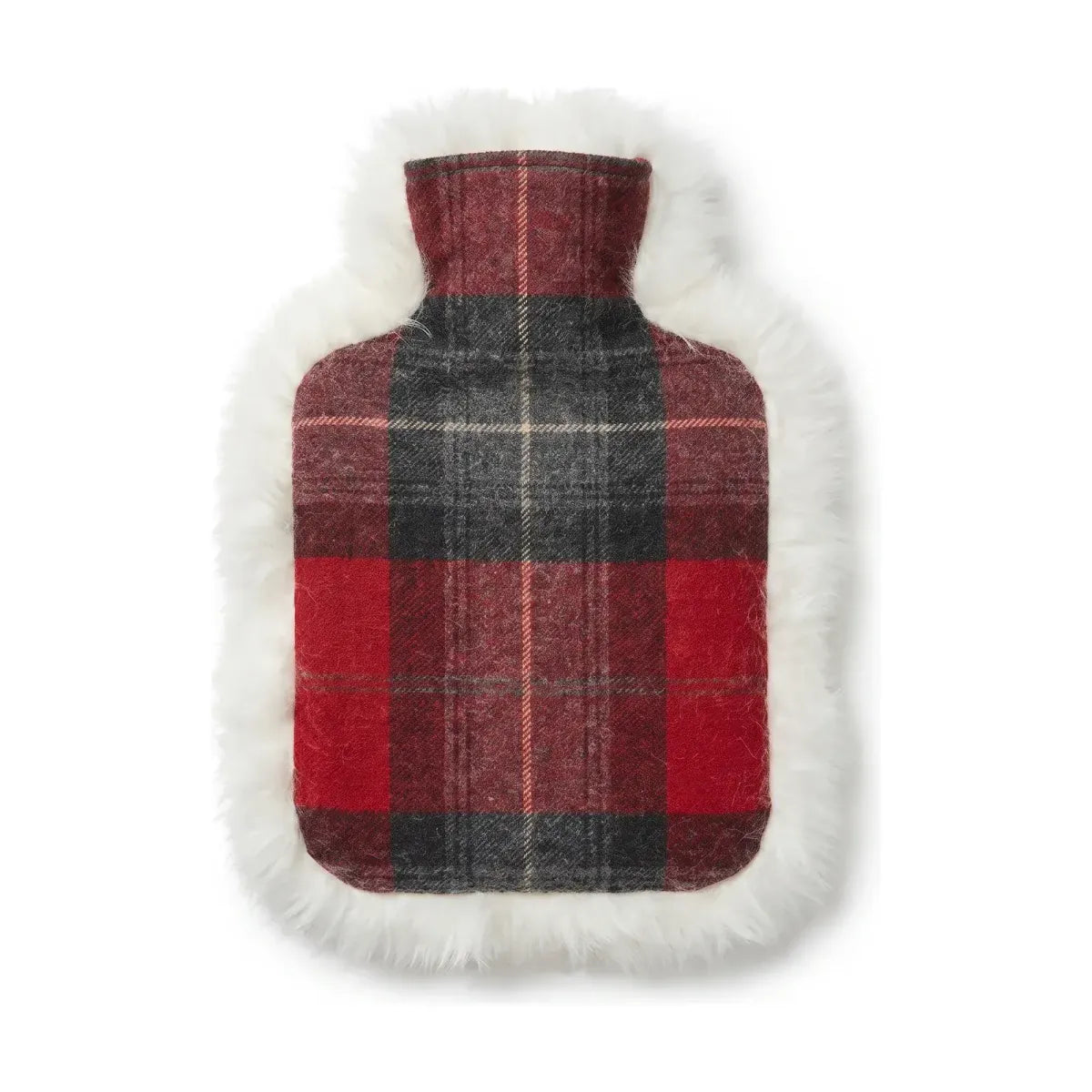 Schapenvacht en Wol Kruik | 36x27 cm Skye Red Tartan/Ivoorwit