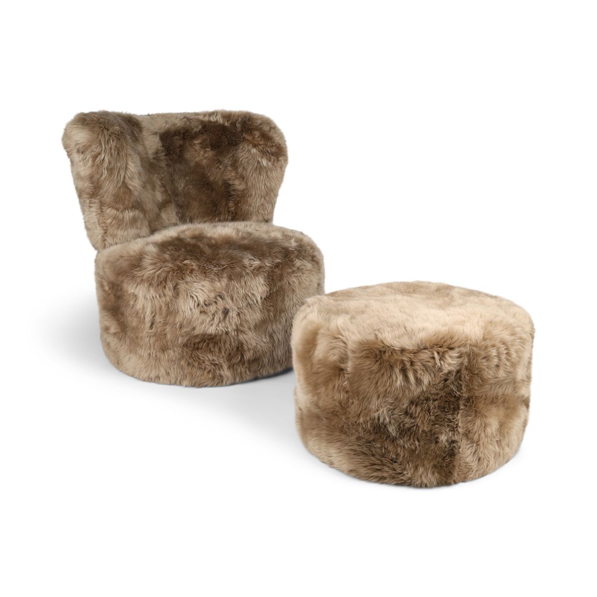Skandi Voetenbank | Langharige Schapenvacht | Nieuw- Zeeland