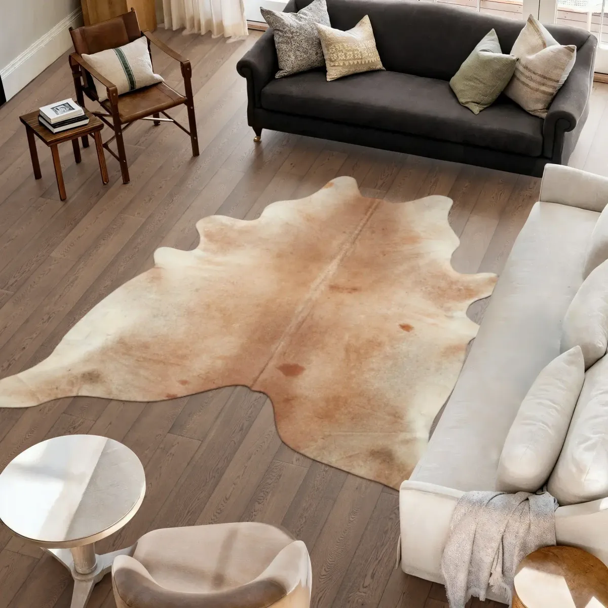 Koeienhuid Vloerkleed | Grijs Beige | 3,7 m²