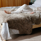 Vierdubbele Schapenvacht | Nieuw-Zeeland | Curly Kortharig | 170x110 cm Taupe